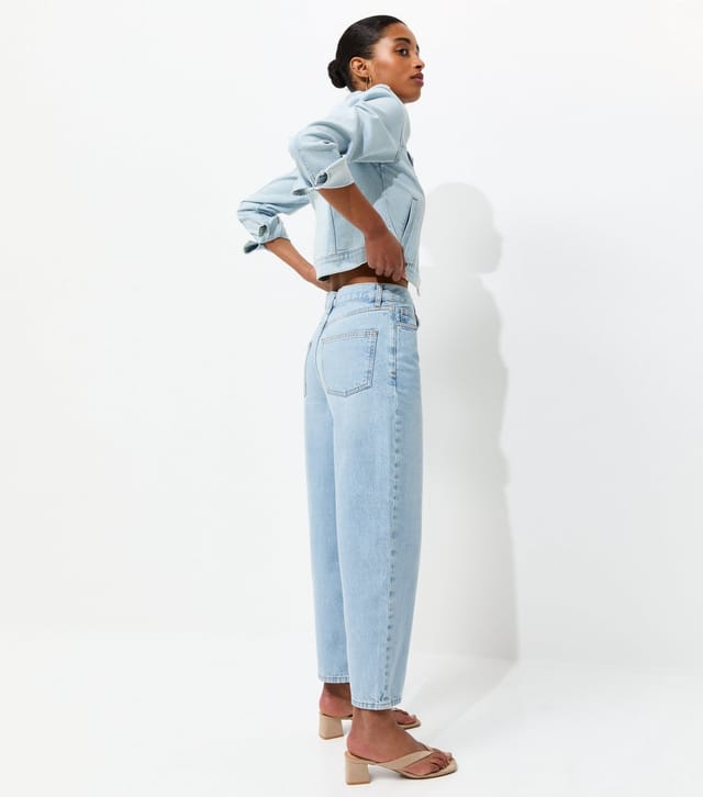 New Look Women's Light Blue Barrel Leg Denim Jeans New Look - 2