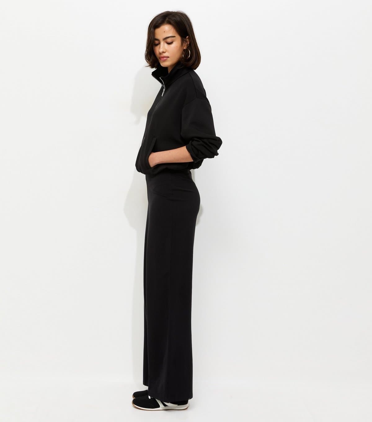 New Look Women's Black Wide Leg Leggings New Look