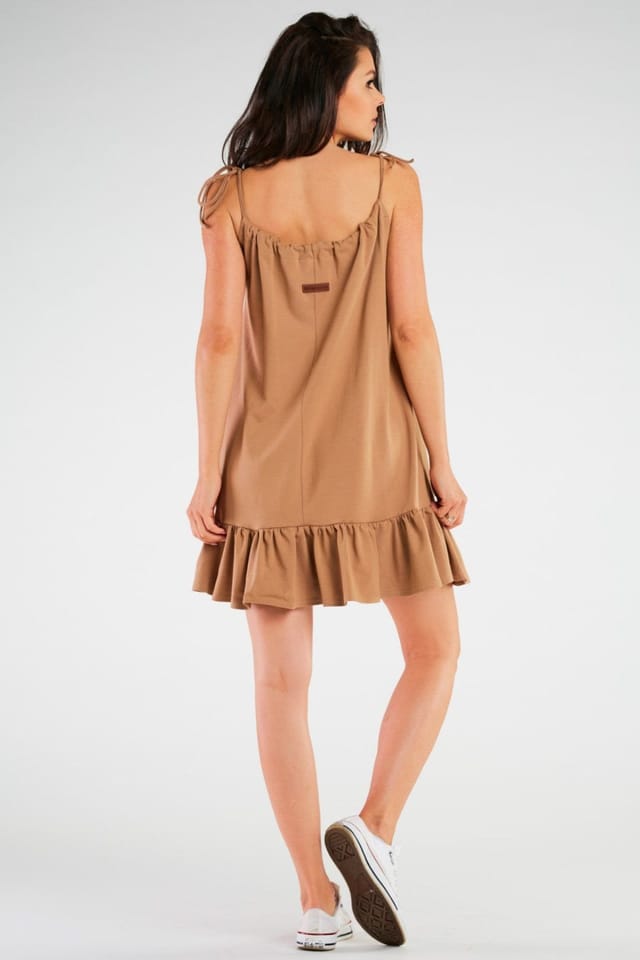 Love Lace Love Lace Women's Polish Soft Knit Summer A Line Maternity Dress in Tan - 3