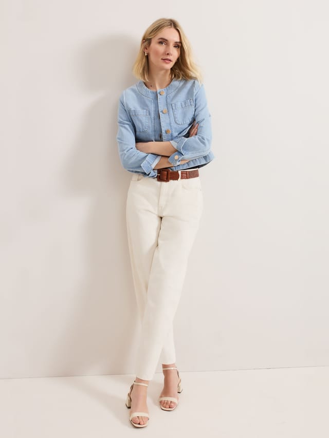 Phase Eight Phase Eight Women's Ripley Cropped Denim Jacket in Light Blue - 2