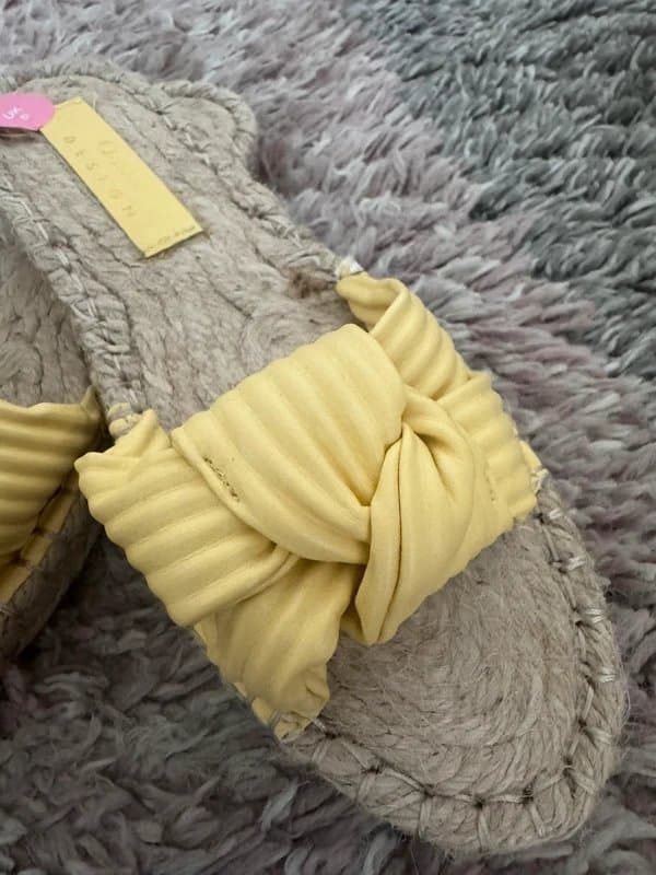 ASOS Design ASOS design Jade knotted espadrille mules in yellow size 5