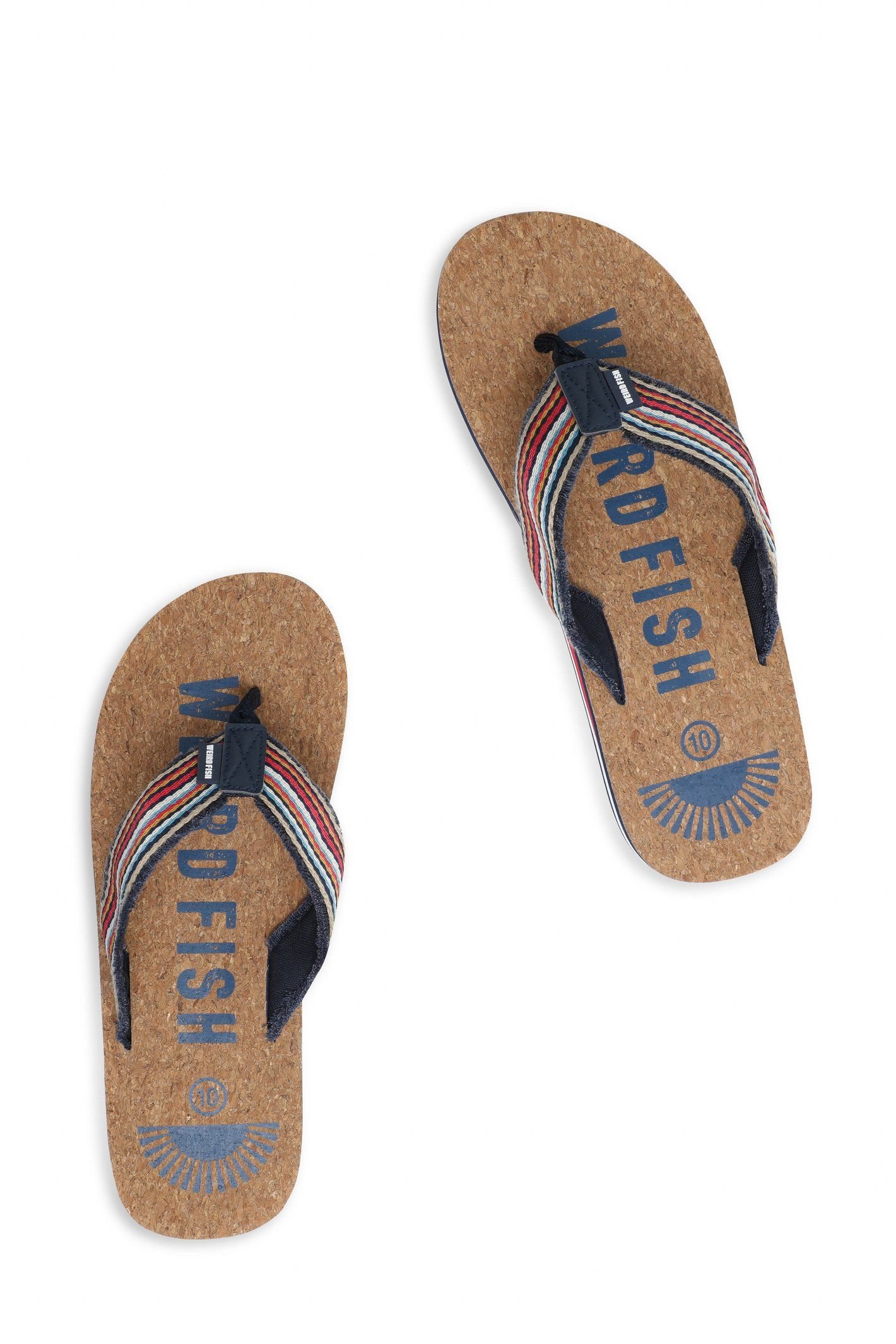 Weird Fish Weird Fish Men's Englewood Cork Flip Flops in Dark Blue - 1