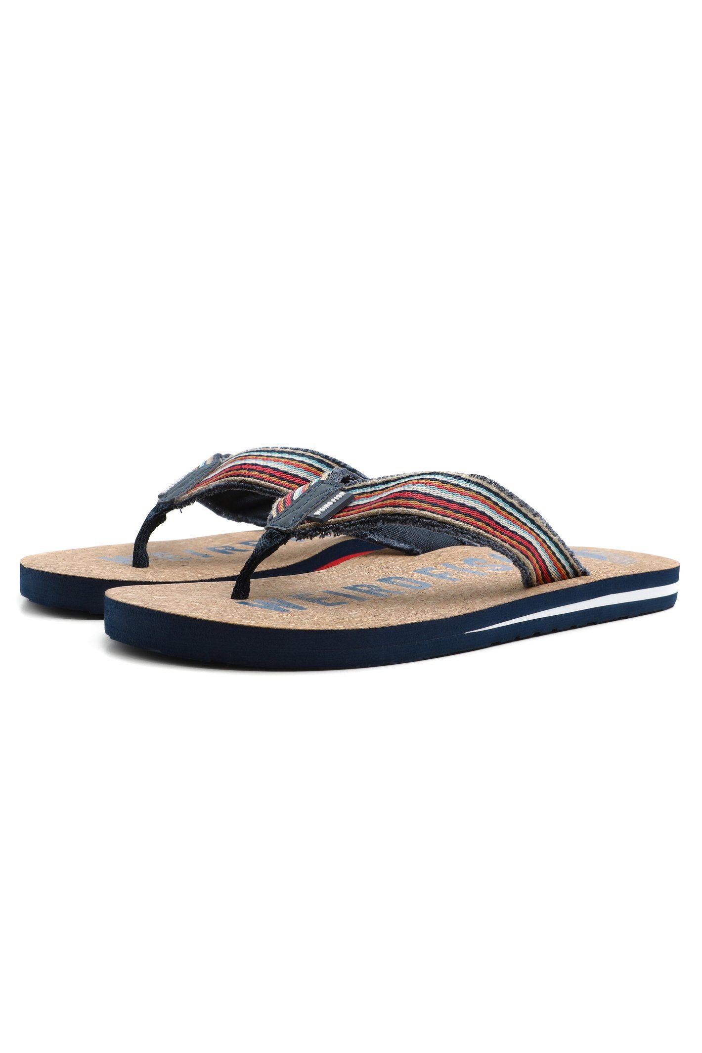 Weird Fish Weird Fish Men's Englewood Cork Flip Flops in Dark Blue - 2