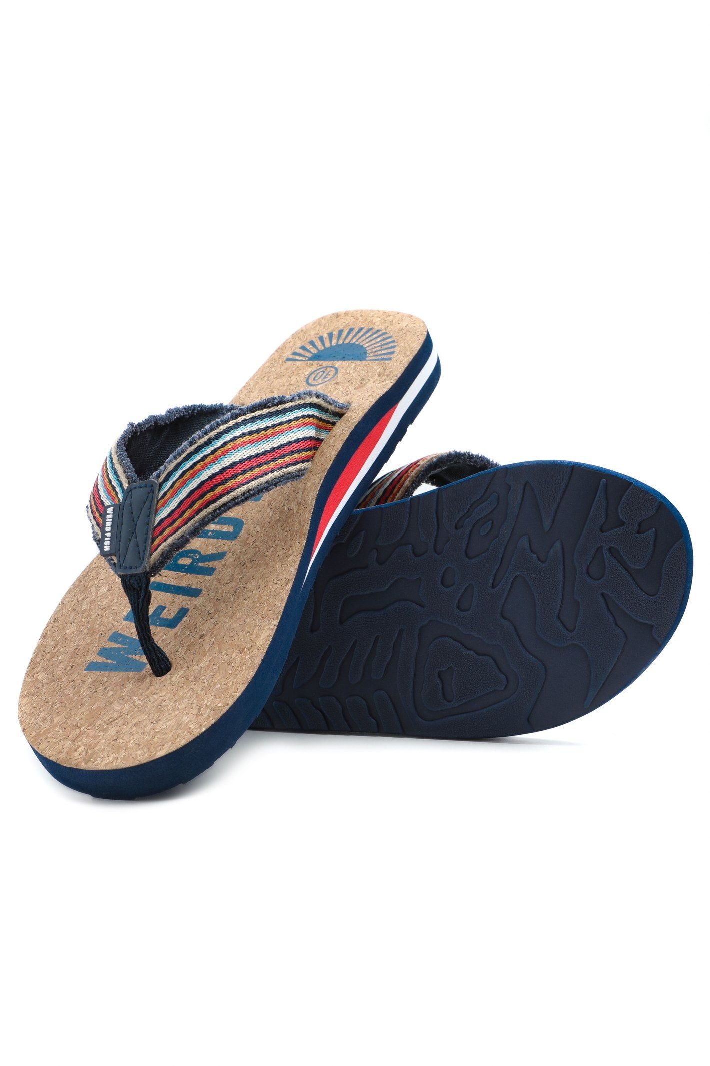 Weird Fish Weird Fish Men's Englewood Cork Flip Flops in Dark Blue - 4