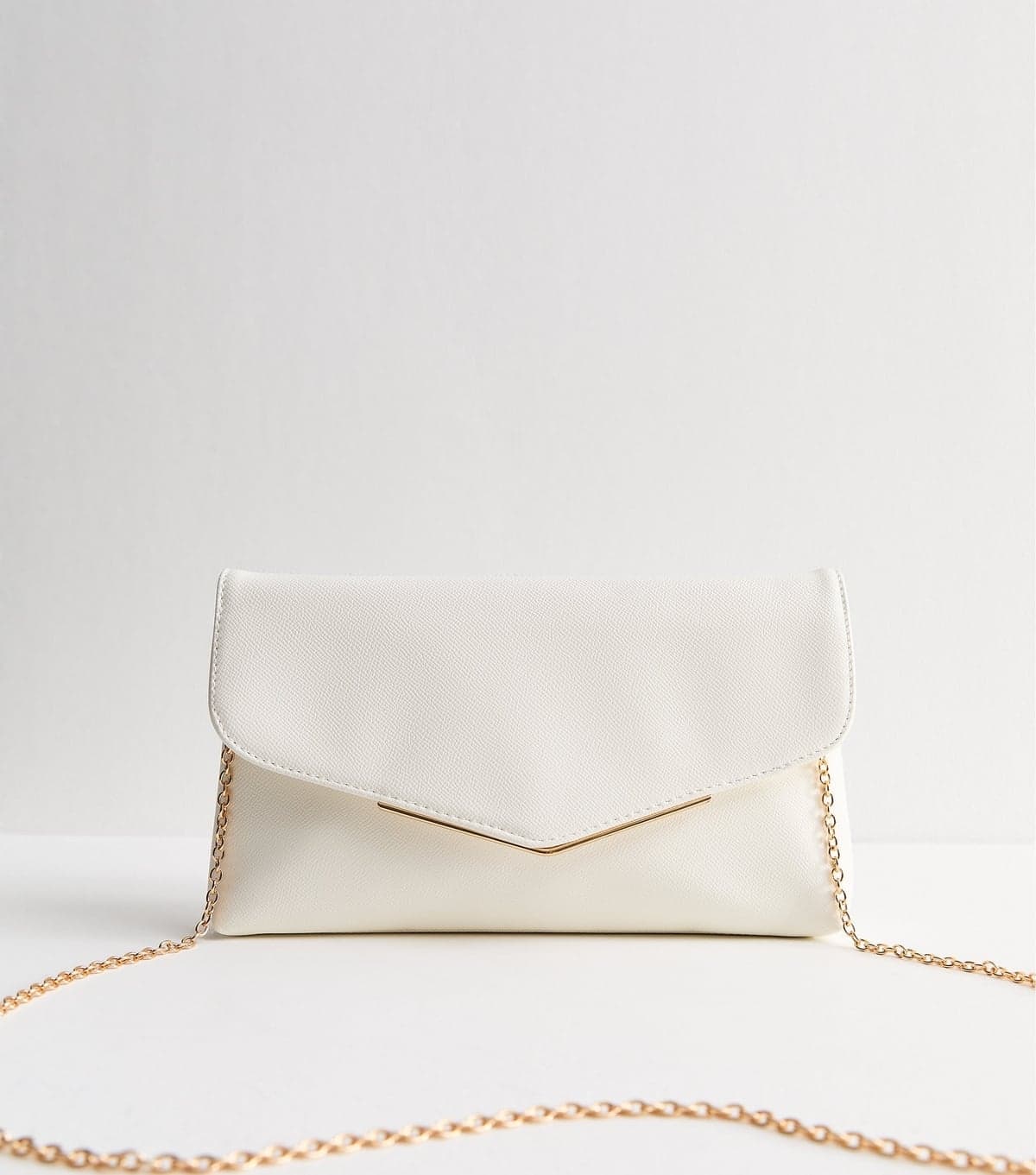 New Look White Faux Leather Envelope Shoulder Bag New Look