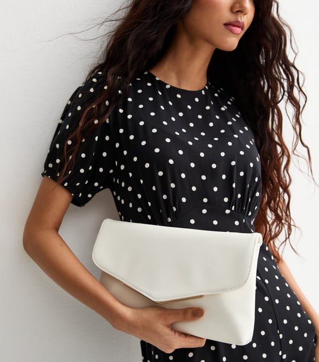 New Look White Faux Leather Envelope Shoulder Bag New Look - 2