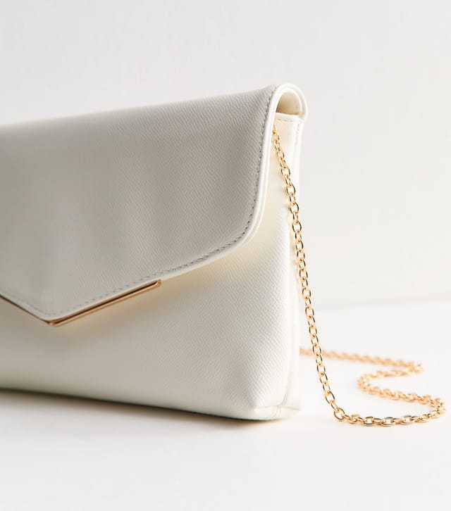 New Look White Faux Leather Envelope Shoulder Bag New Look - 3