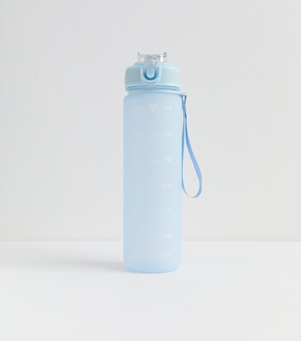 New Look Light Blue Pop Lid Straw 1L Time Marked Water Bottle New Look