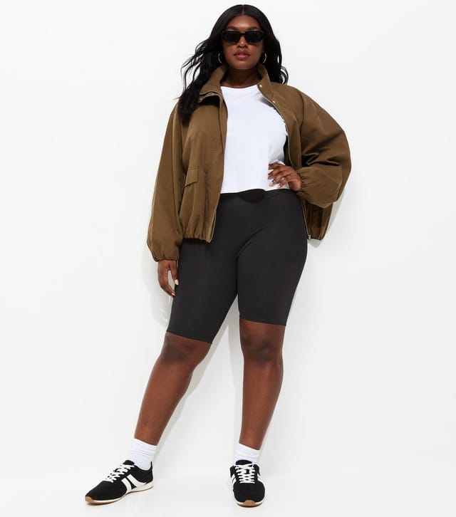 New Look Women's Plus Size Pack Of 2 Black Cycling Shorts Curves New Look - 2