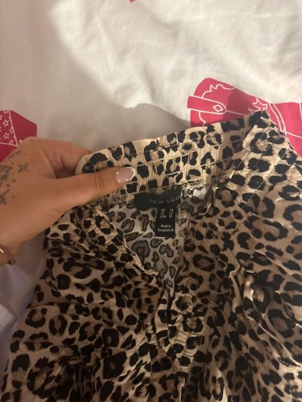 New Look Leopard Print Cropped Trousers