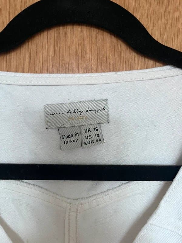 Never Fully Dressed White Never Fully Dressed Denim Playsuit size 16