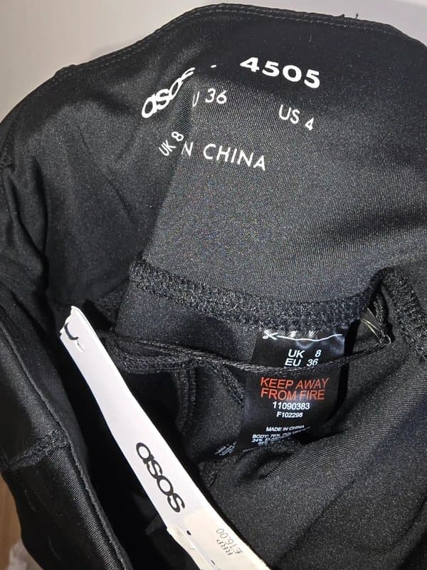 ASOS ASOS 4505 Black Cropped Sports Leggings UK 8