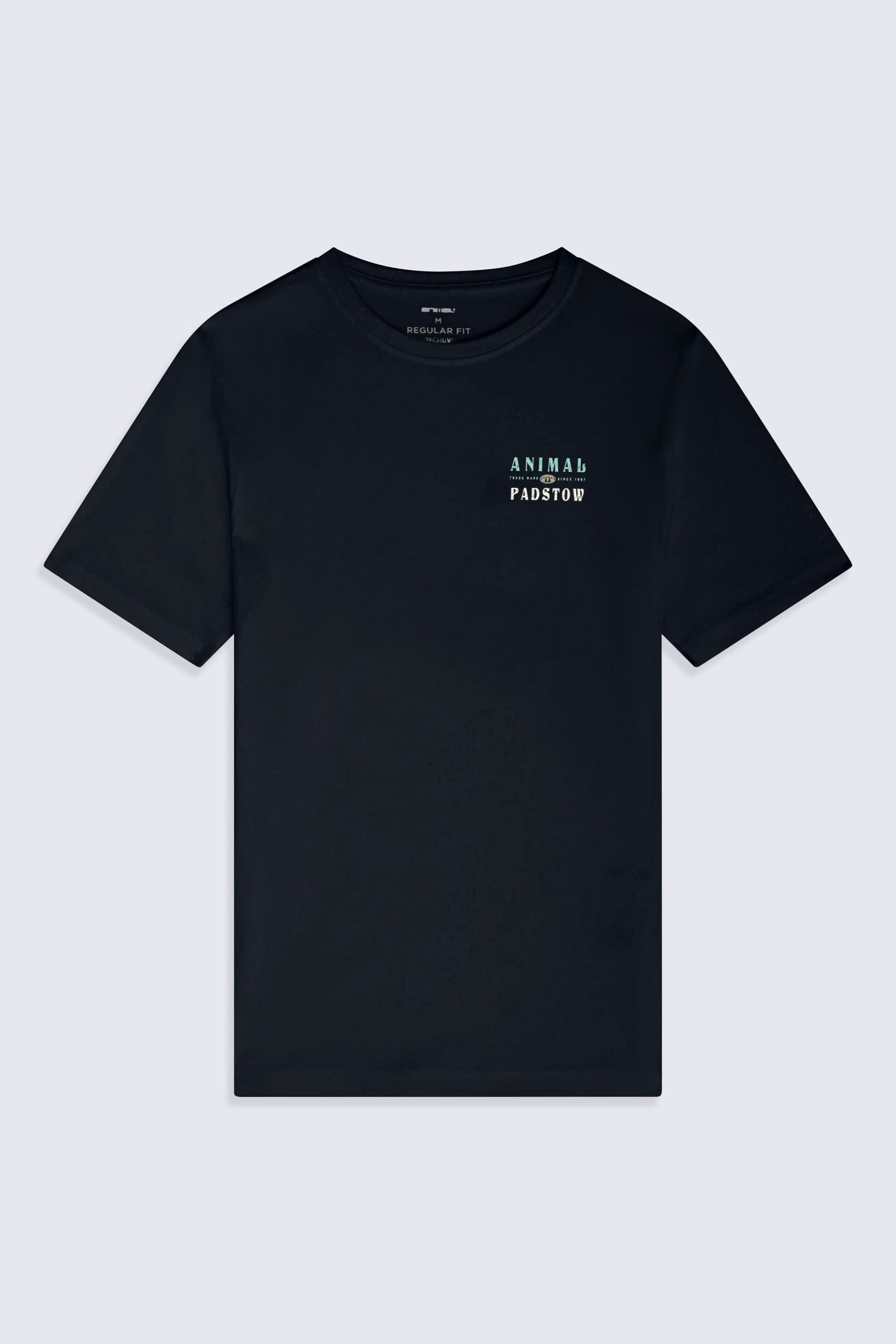 Animal Animal Men's 'Jacob' Padstow Lightweight Cotton Graphic Short Sleeve Casual T-Shirt in Navy