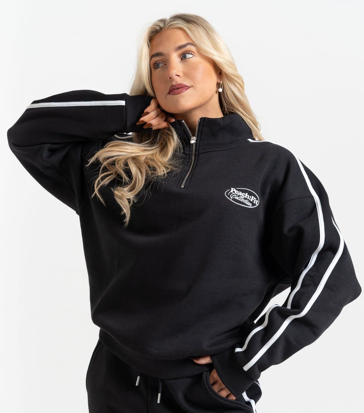 Peach Fit Women's Black Laelia Quarter Zip Sweatshirt Peach Fit New Look