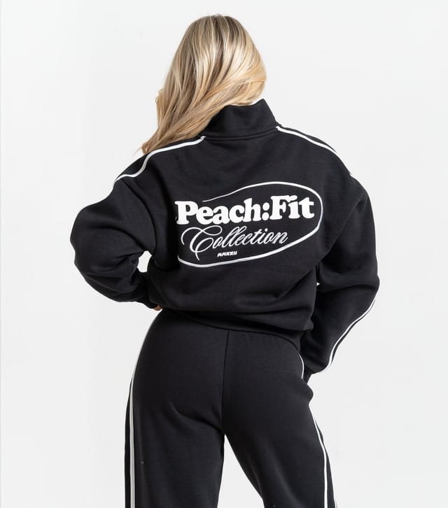 Peach Fit Women's Black Laelia Quarter Zip Sweatshirt Peach Fit New Look - 3