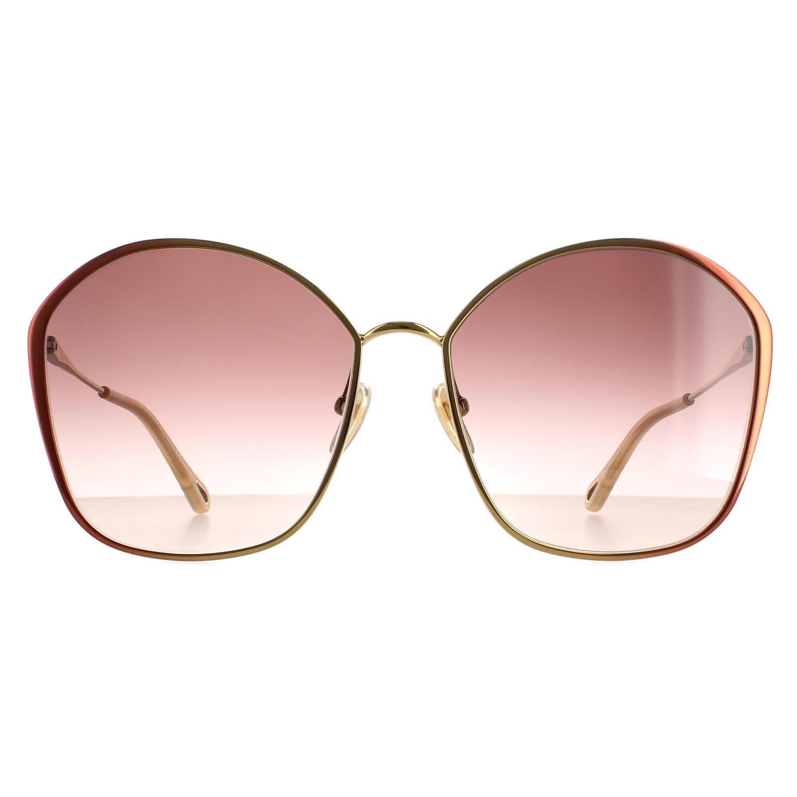 Chloé Chloé Women's Square Dark Brown Gold Brown Gradient CH0015S