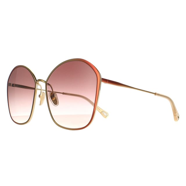 Chloé Chloé Women's Square Dark Brown Gold Brown Gradient CH0015S - 2