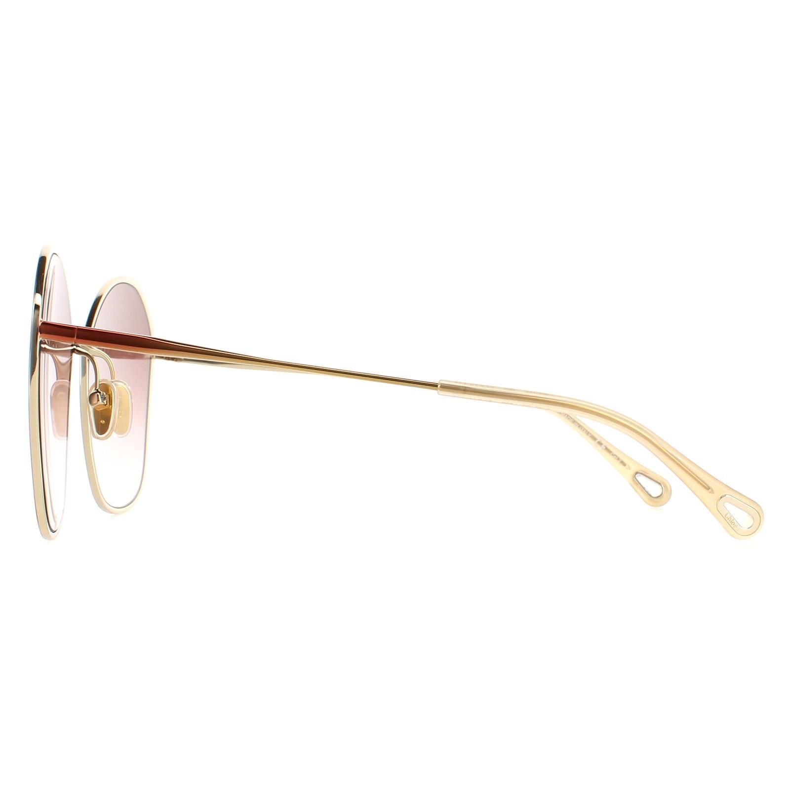 Chloé Chloé Women's Square Dark Brown Gold Brown Gradient CH0015S - 3