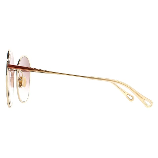 Chloé Chloé Women's Square Dark Brown Gold Brown Gradient CH0015S - 3