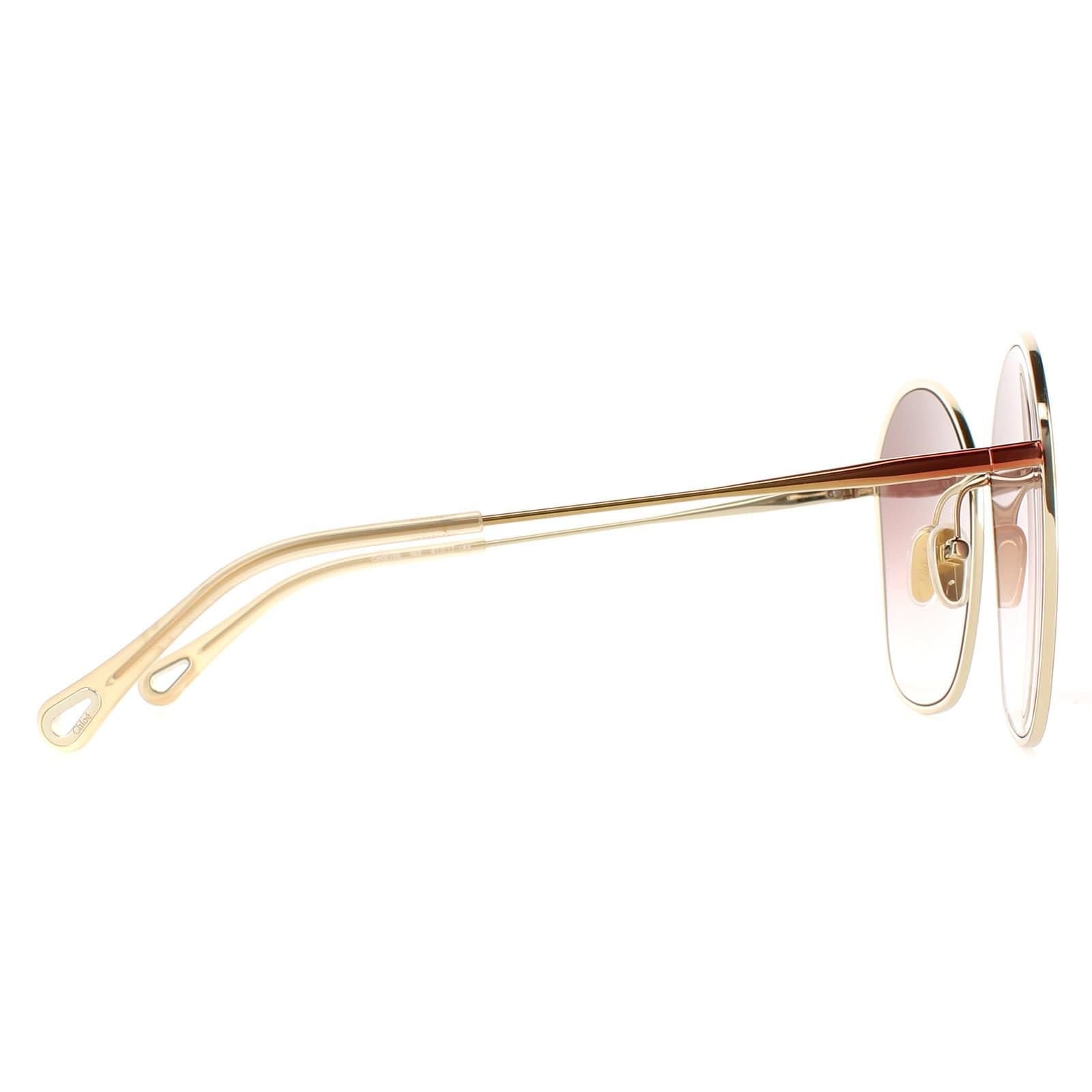 Chloé Chloé Women's Square Dark Brown Gold Brown Gradient CH0015S - 4