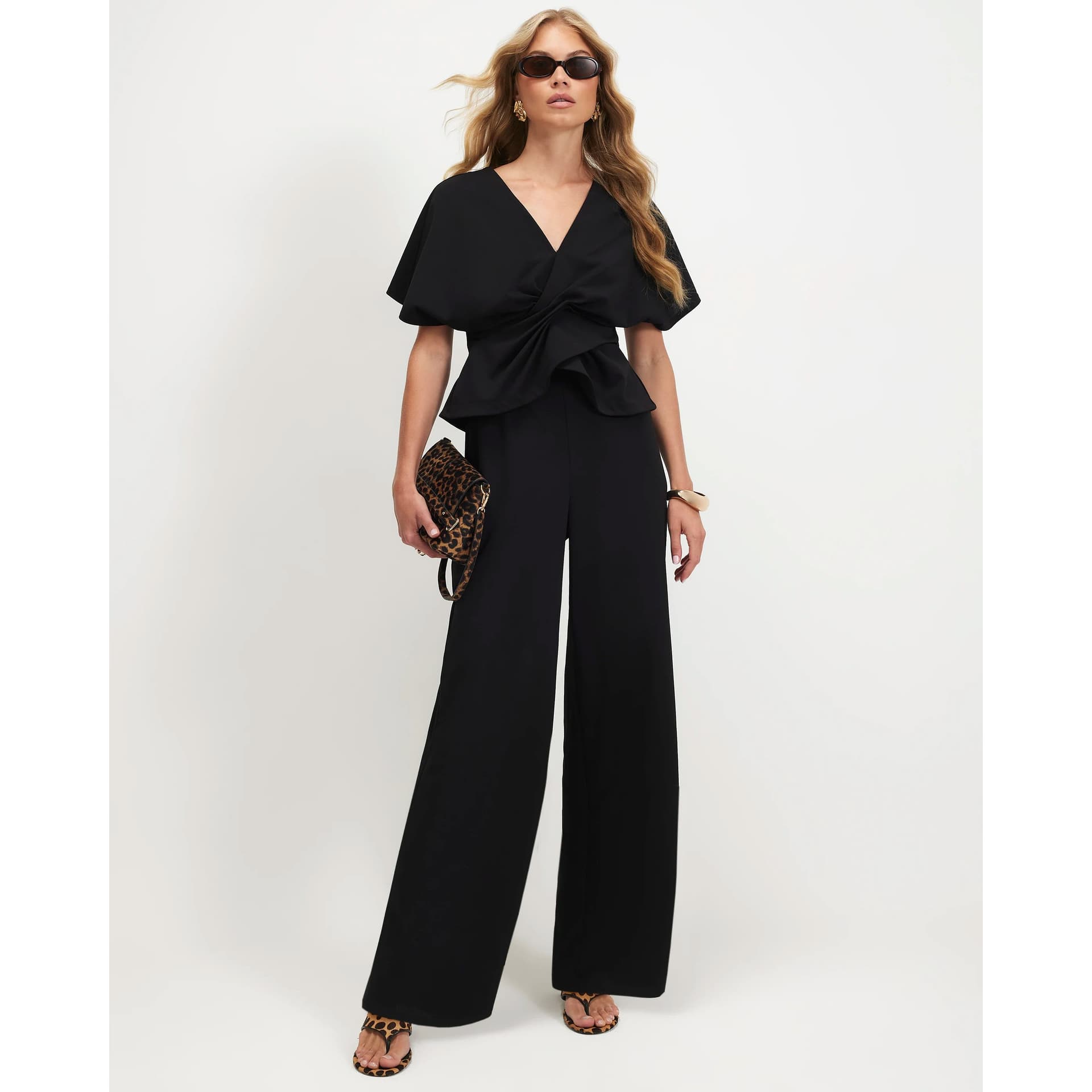 River Island River Island Womens Black Twist Top Jumpsuit