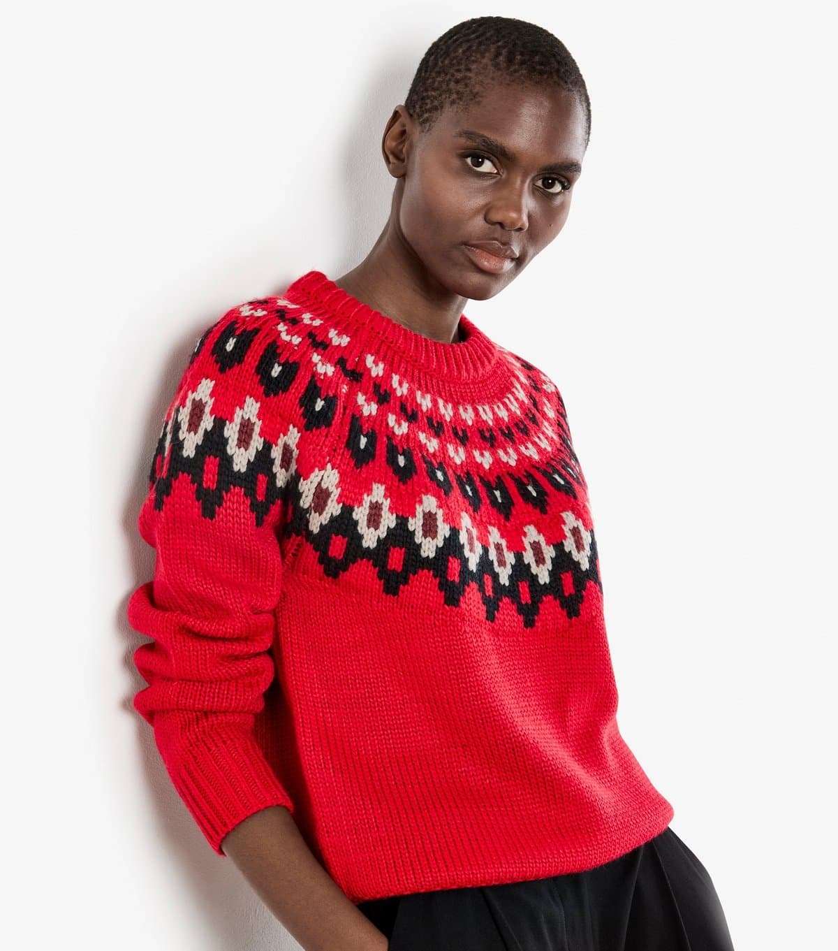 Apricot Women's Red Fairisle Crew Neck Jumper Apricot New Look
