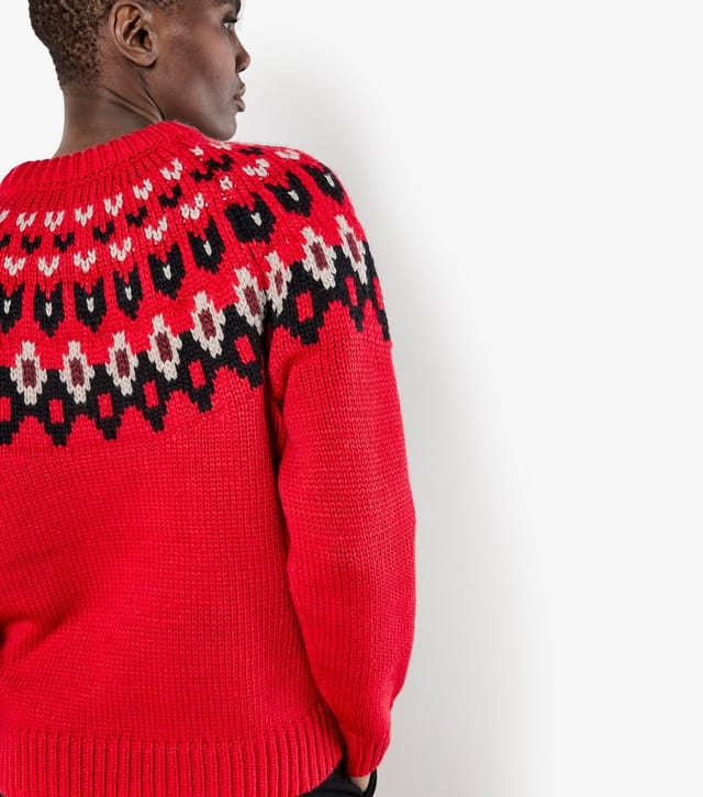 Apricot Women's Red Fairisle Crew Neck Jumper Apricot New Look - 3