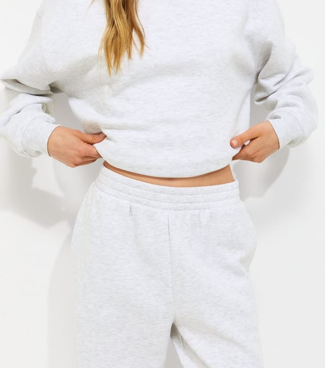 New Look Women's Grey Marl Cotton Rich Wide Leg Joggers New Look - 3