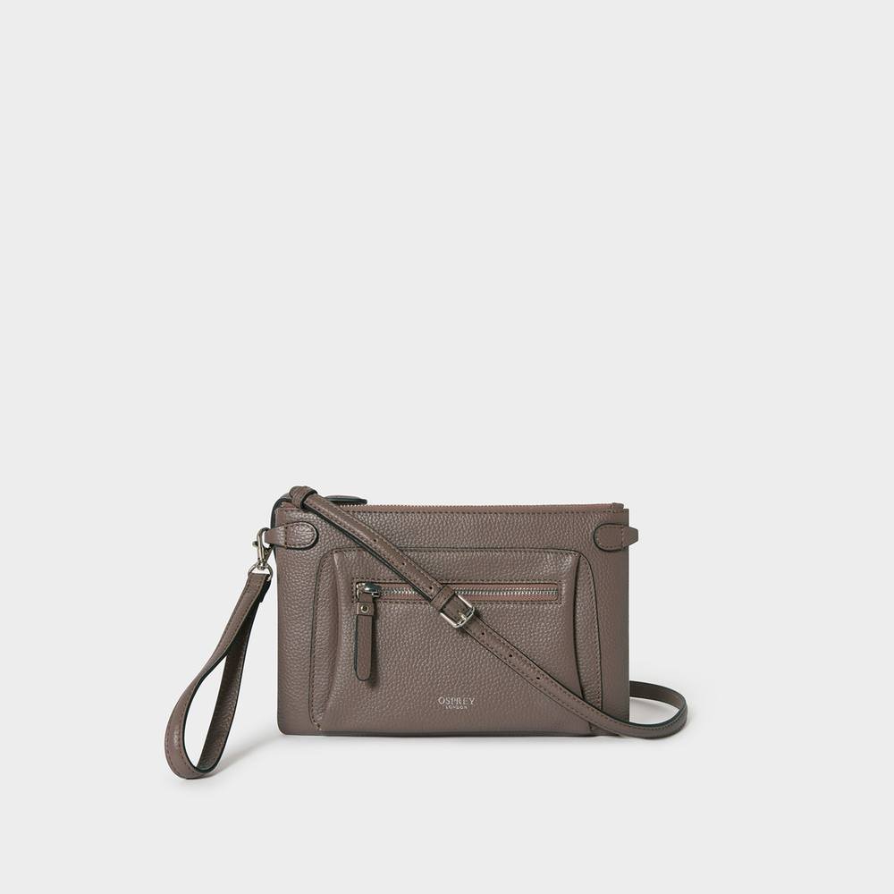 OSPREY LONDON OSPREY LONDON Women's The Ruby Leather Crossbody Clutch Bag in Light Brown - 1