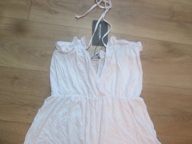 PrettyLittleThing PrettyLittleThing size 14 White halter summer playsuit Brand new with tags