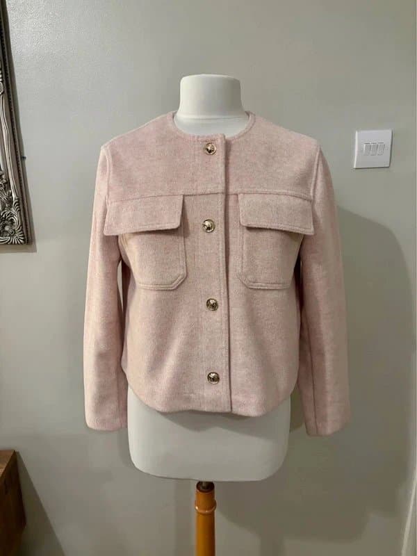 Zara Zara soft felt pale pink jacket - size M 10