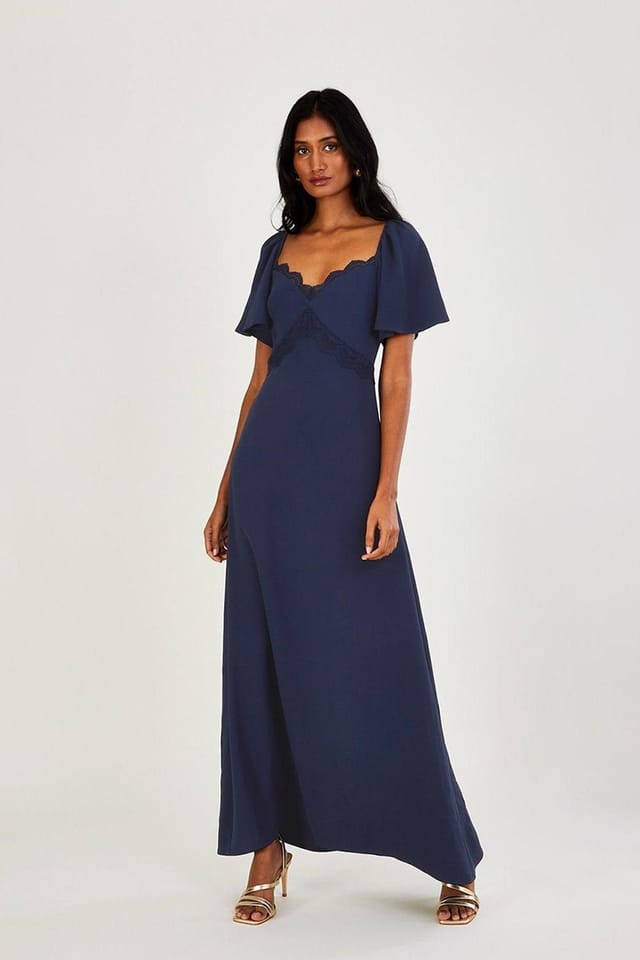 Monsoon Monsoon Women's 'Charlotte' Crepe Maxi Dress in Blue - 2