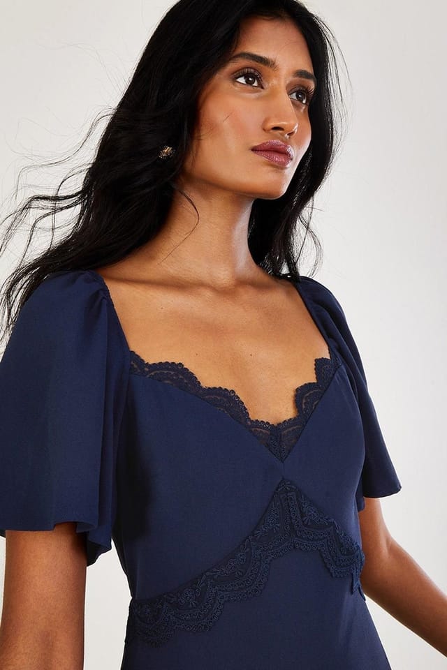 Monsoon Monsoon Women's 'Charlotte' Crepe Maxi Dress in Blue - 3