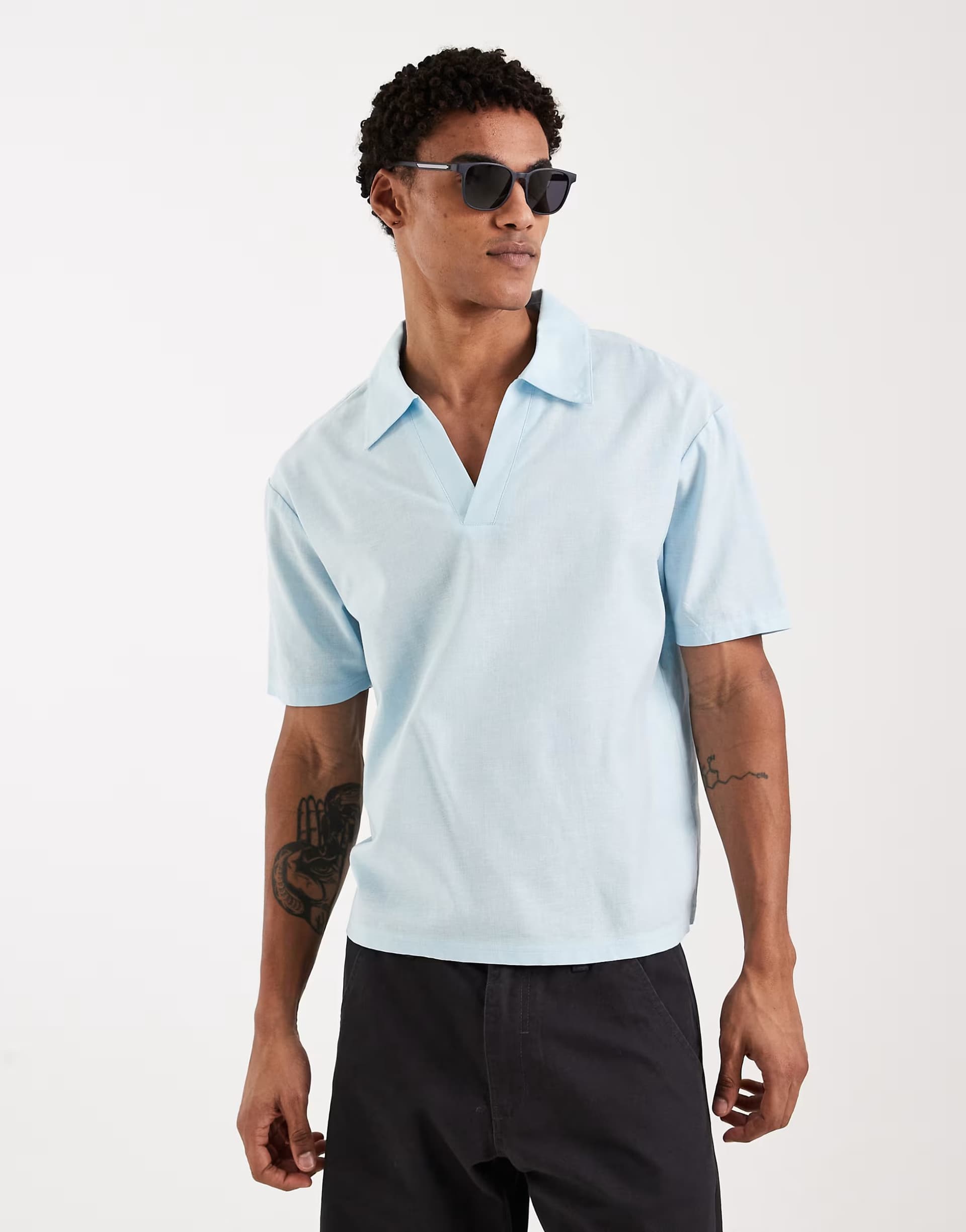 ASOS ASOS Aray Sky Blue Polo Top in Sky Blue