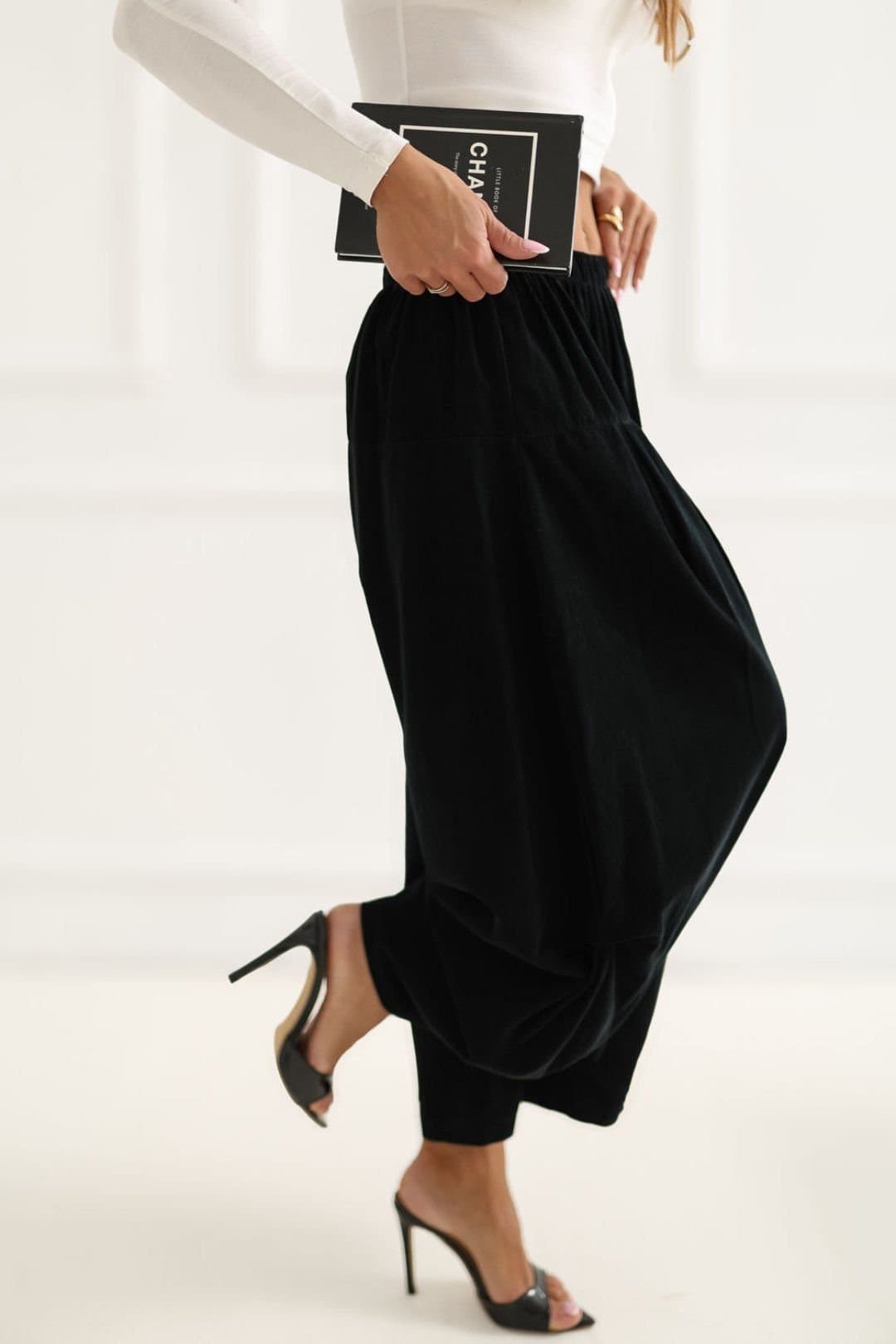 Love Lace Love Lace Black Corduroy High Waist Aladdin Pants