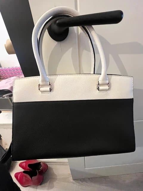 Kate Spade Kate Spade Black & Cream Leather Tote Bag