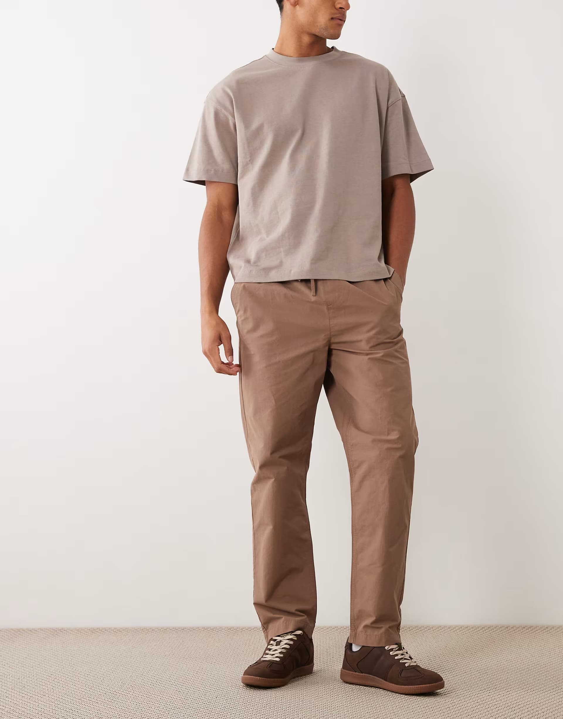 ASOS New Look pull on trousers in brown