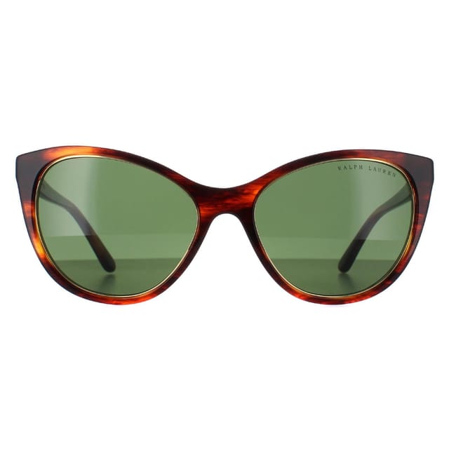 Ralph Lauren Ralph Lauren Women's Cat Eye Shiny Striped Havana Bottle Green RL8186 in Brown - 2