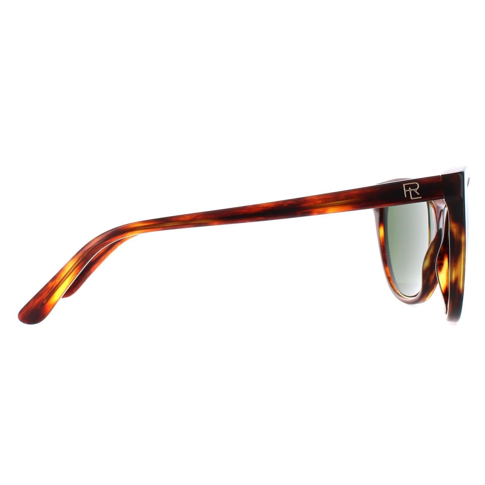 Ralph Lauren Ralph Lauren Women's Cat Eye Shiny Striped Havana Bottle Green RL8186 in Brown - 4