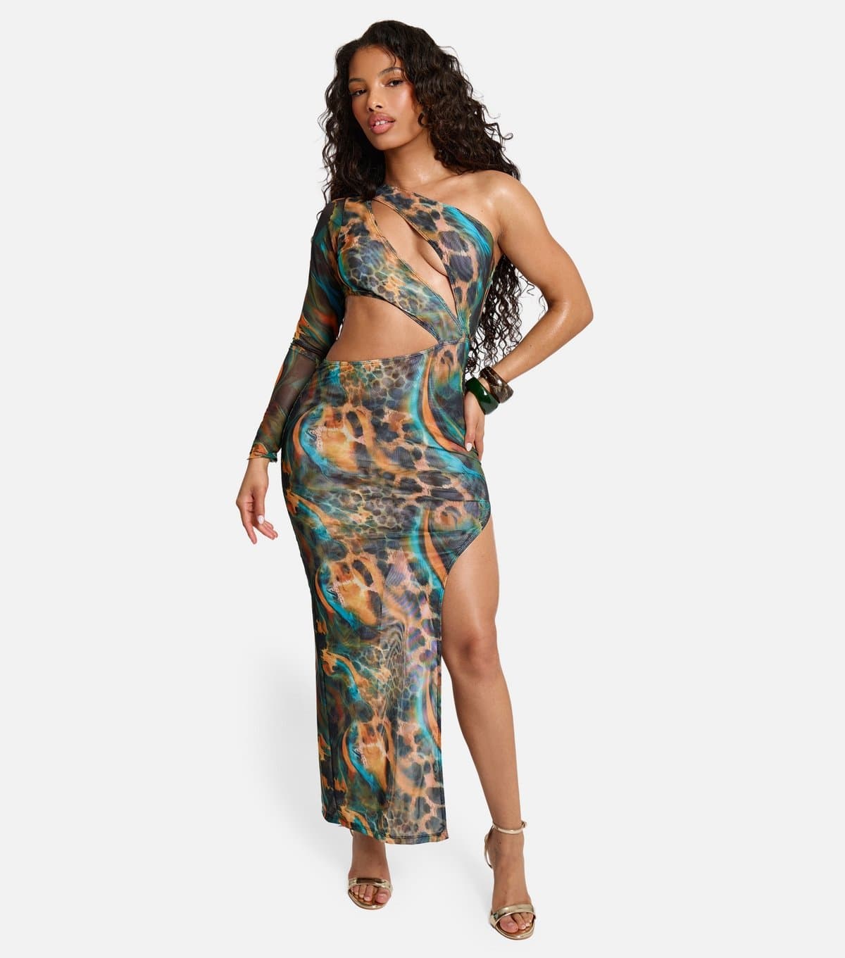 Public Desire Women's Multicolour Asymmetric Cut Out Maxi Dres Public Desire New Look