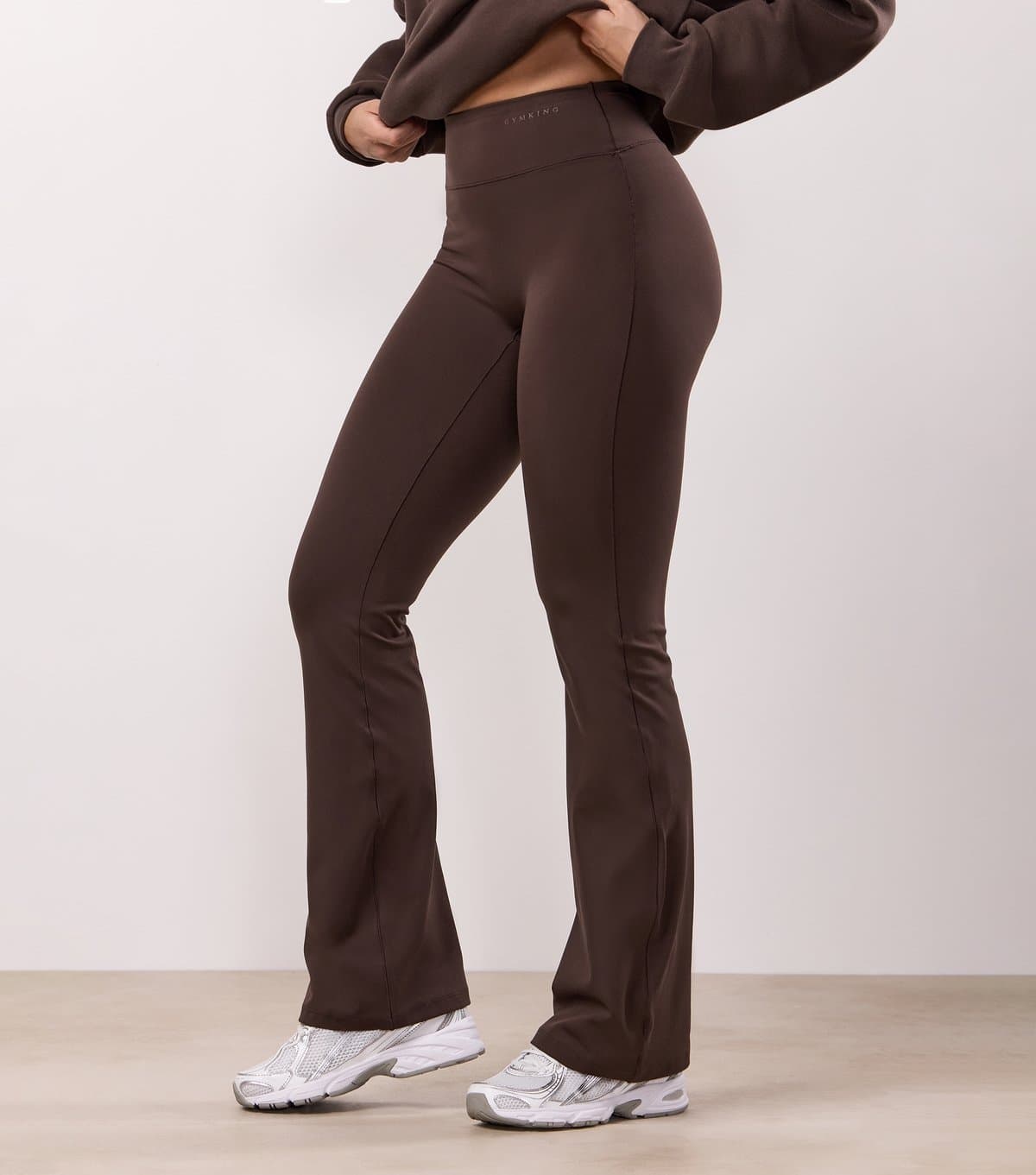 Gym King Women's Dark Brown Peach Luxe Flare Trouser Gym King New Look