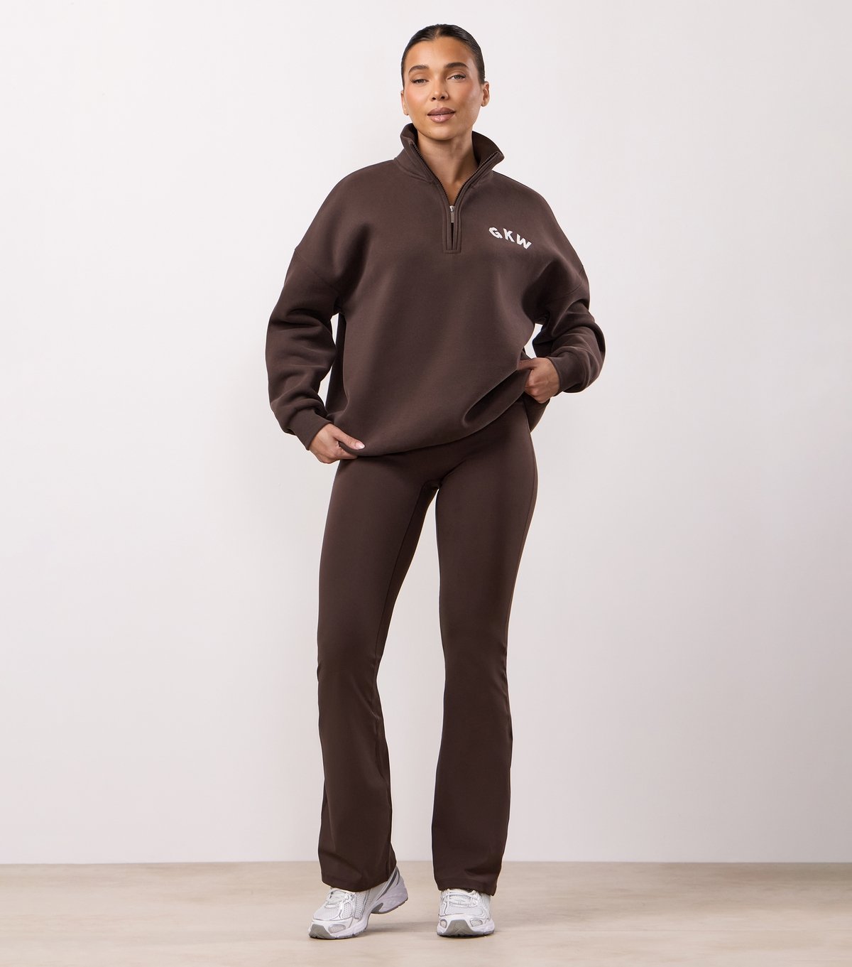 Gym King Women's Dark Brown Peach Luxe Flare Trouser Gym King New Look - 2