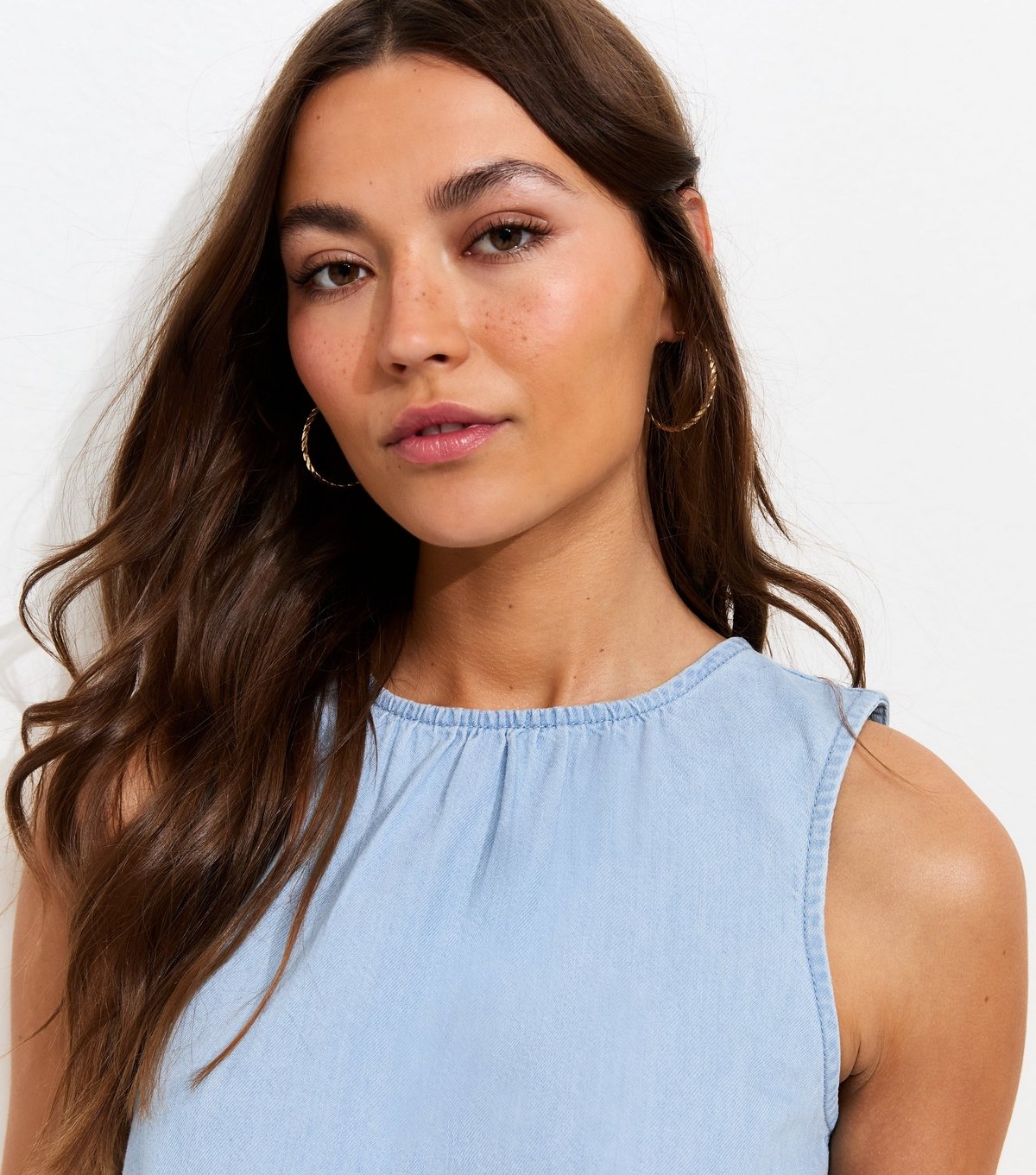 New Look Women's Light Blue Denim Sleeveless Top New Look - 3