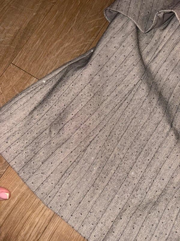 River Island River Island Grey Pin Stripe Sparkle Embellished Bandeau Top Size 12 Party Smart