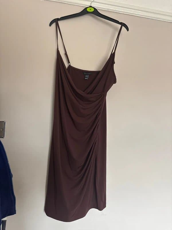 New Look Short ruched brown dress