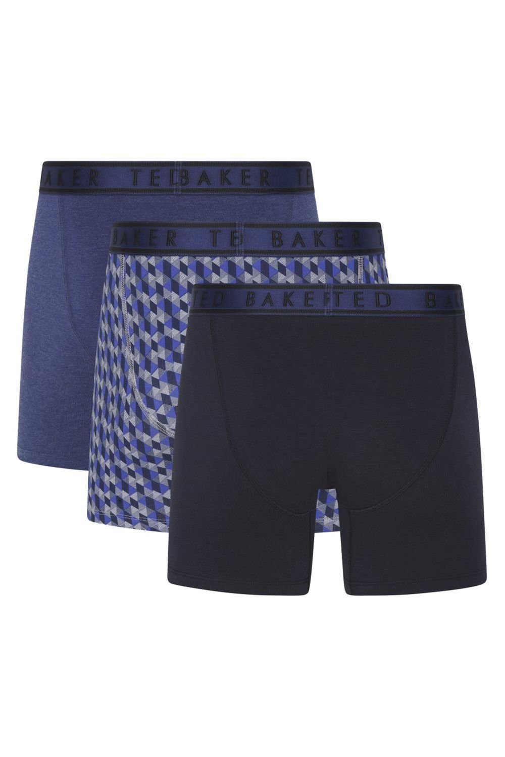 Ted Baker Ted Baker Men's 3 Pack Soft Breathable Cotton Boxer Brief Underwear in Navy - 2