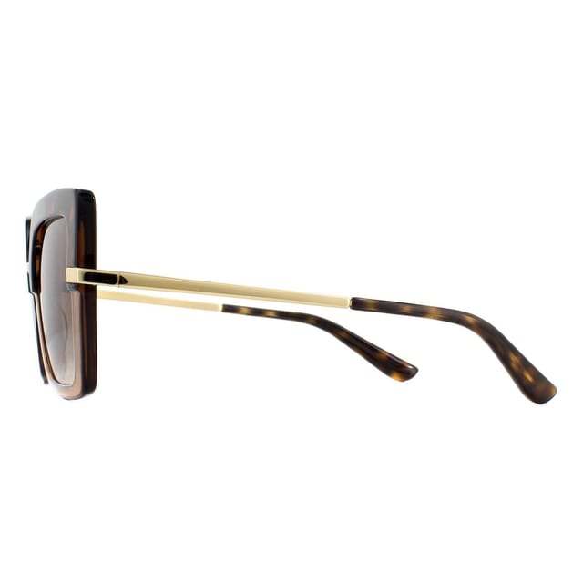 Dolce & Gabbana Dolce & Gabbana Women's Square Top Havana on Transparent Brown Brown Gradient Sunglasses - 3