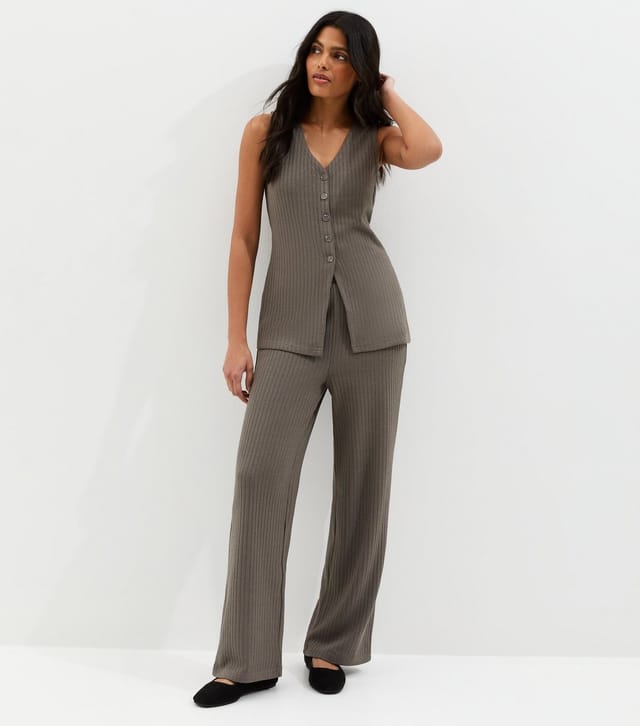 New Look Women's Mink Soft Touch Khaki Textured Trouser New Look - 2