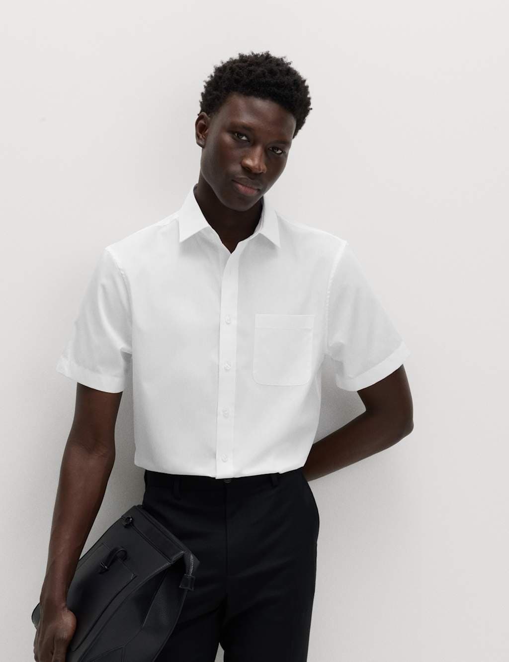 Marks & Spencer M&S 3 Pack Regular Fit Easy Iron Short Sleeve Shirts White