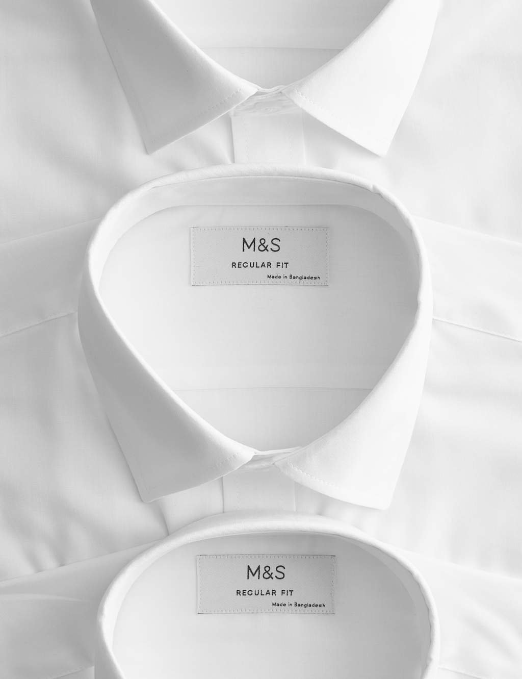 Marks & Spencer M&S 3 Pack Regular Fit Easy Iron Short Sleeve Shirts White - 2